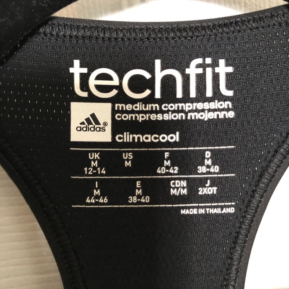 adidas techfit Sports Bra - Black, Medium - Picture 7 of 9
